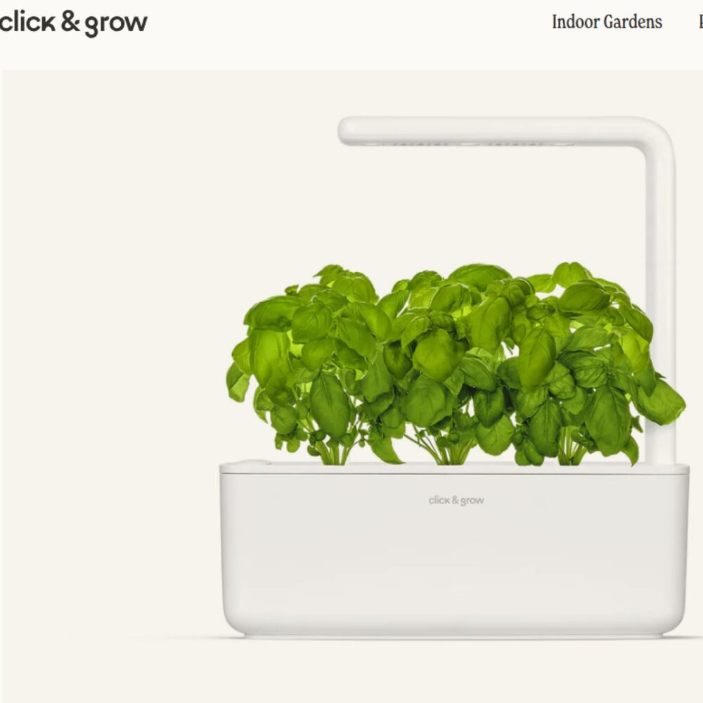 Click & Grow Smart Garden 3 Starter Kit New in Box, Never Used with 3 Basil pods